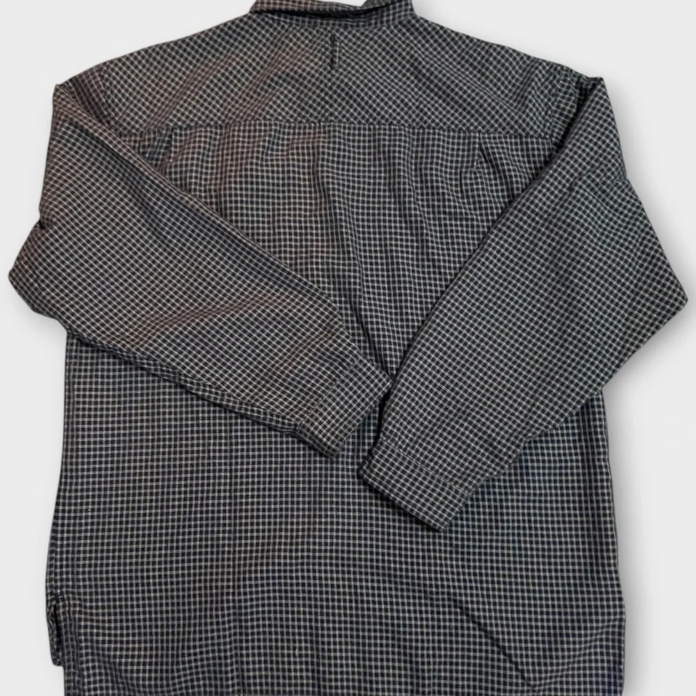 The North Face Button Up Shirt Men XL Blue Grid Hiking Utility Hiking‎ Outdoor